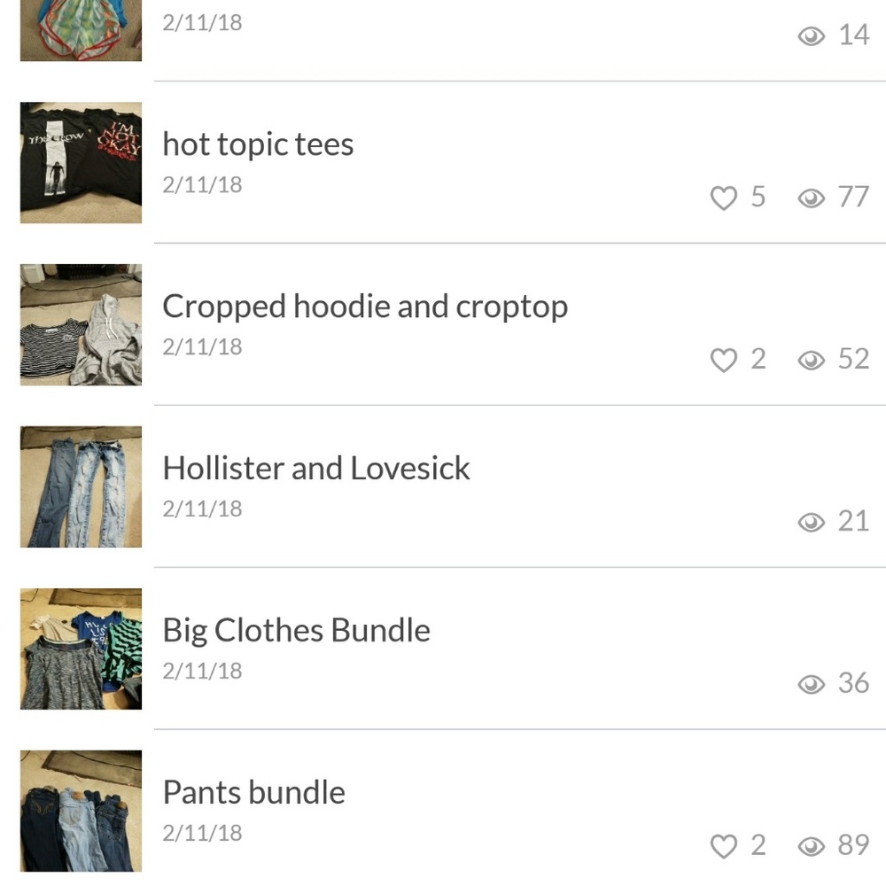 My listings on M